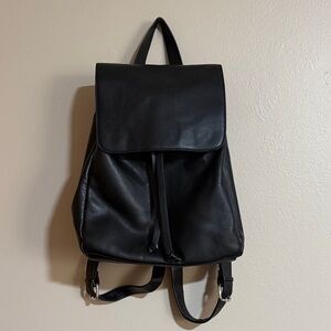 Urban Outfitters Black Leather Backpack